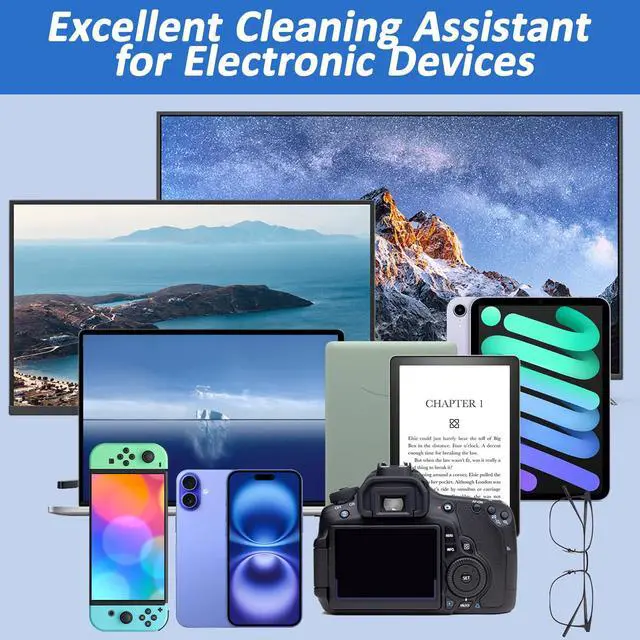 Alt view image 6 of 7 - Screen Cleaner Refill Kit for Keyboard Cleaning Kit Laptop Cleaner, 10-in-1 Computer Screen Cleaning Brush Tool, Streak-Free Spray for Computer, Phone, Pad, Includes Microfiber Cloth, 60ML