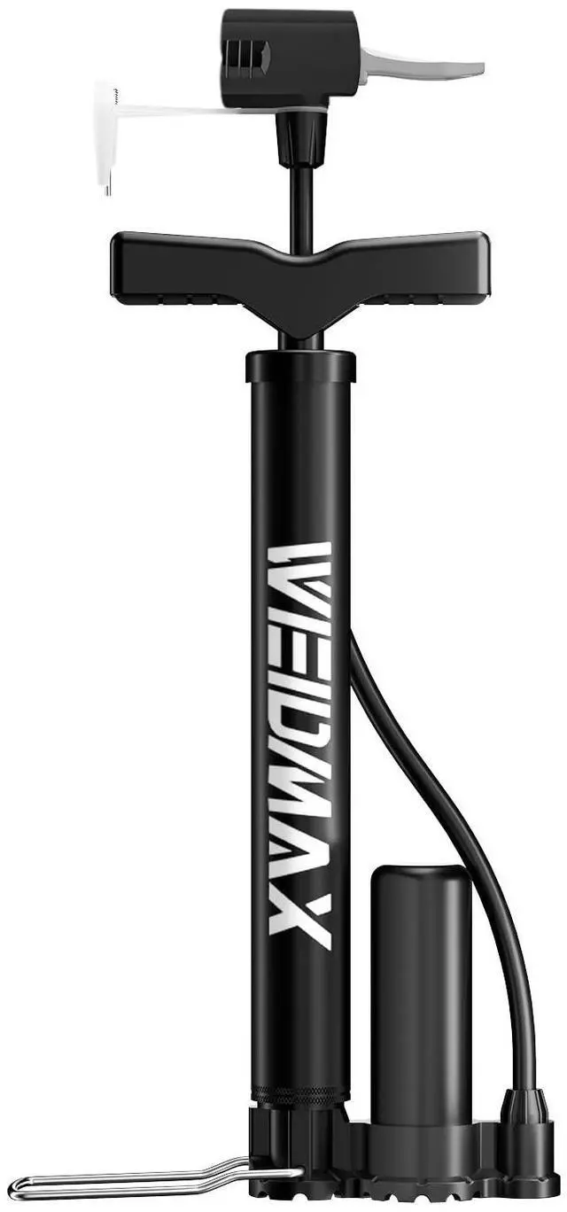 Main image of Bike Pump Portable, Bike Tire Inflator, Bicycle Hand Air Pump with Presta and Schrader, Ball Pump Inflator Bicycle Floor Pump Suitable for Baby Stroller Tires, Balls, Road and Mountain BikesBlack