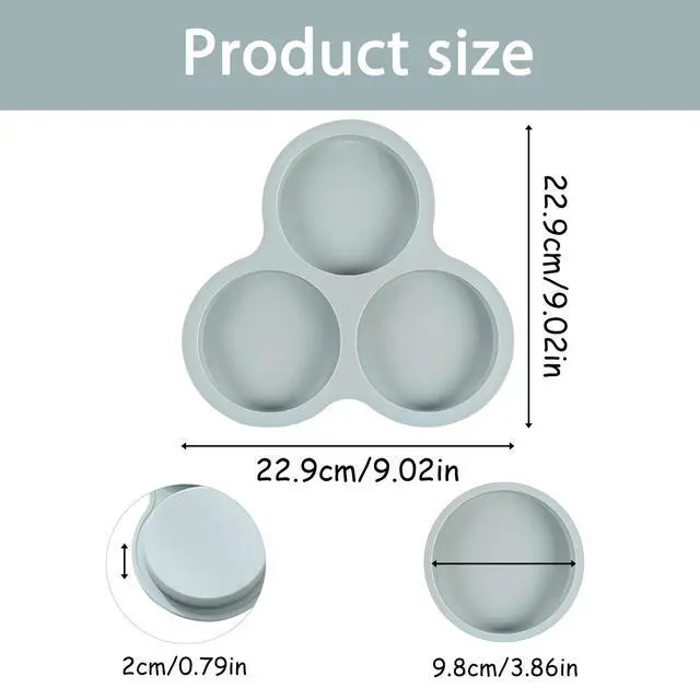 Alt view image 2 of 7 - Silicone Egg Mold for Air Fryer, 3-Cup Round Baking Pan