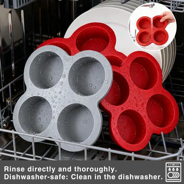 Alt view image 6 of 6 - 3-Pack Silicone Air Fryer Egg Bites Mold, 4 Cups Non-Stick Baking Pan
