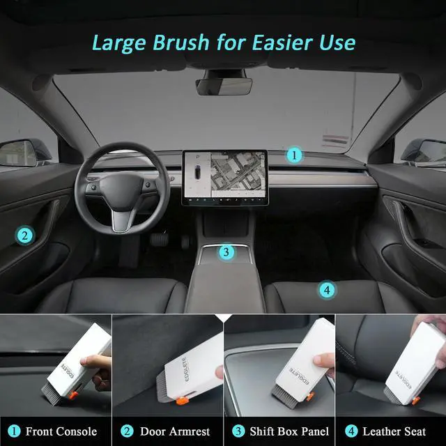 Alt view image 5 of 7 - Car Screen Cleaner Spray and Wipe, Car Interior Cleaner Detailing Kit Screen Cleaning Tool for Touchscreen Display Dashboard, Car Detailing Brush for Tesla Jeep BMW Honda Benz Chevy