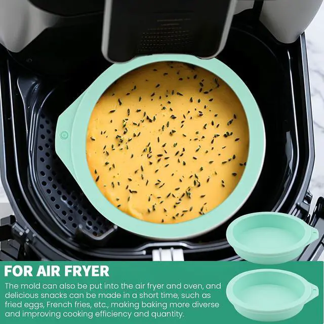 Alt view image 4 of 7 - 4Pcs Silicone Air Fryer Egg Mold, Reusable Nonstick Silicone Egg Bite Molds for Baking, Hamburger Bun Pan Air Fryer Accessories