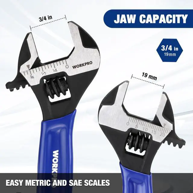 Alt view image 5 of 7 - 4-Inch Mini Adjustable Wrench, Cr-V Steel Wide Jaw Black Oxide Wrench for Small Nuts, Metric & SAE Scales, for Home, Workshop and DIY