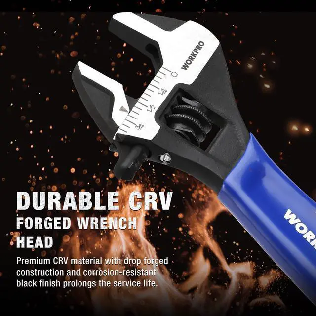 Alt view image 6 of 7 - 4-Inch Mini Adjustable Wrench, Cr-V Steel Wide Jaw Black Oxide Wrench for Small Nuts, Metric & SAE Scales, for Home, Workshop and DIY