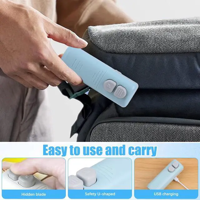 Alt view image 4 of 7 - Mini Bag Sealer with Cutter and Magnet, 2026 Upgraded 3 In 1 Rechargeable Mini Bag Cutter and Sealer, Portable Chip Bag Pressure Sealer for Chips Snacks Plastic Bags Fresh Storage, White