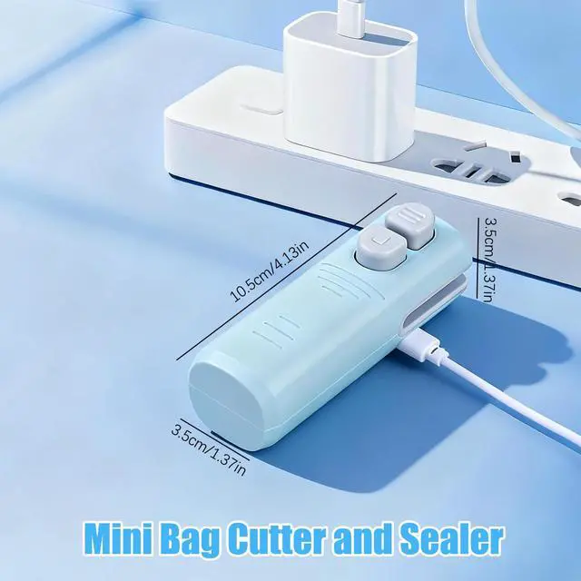 Alt view image 5 of 7 - Mini Bag Sealer with Cutter and Magnet, 2026 Upgraded 3 In 1 Rechargeable Mini Bag Cutter and Sealer, Portable Chip Bag Pressure Sealer for Chips Snacks Plastic Bags Fresh Storage, White