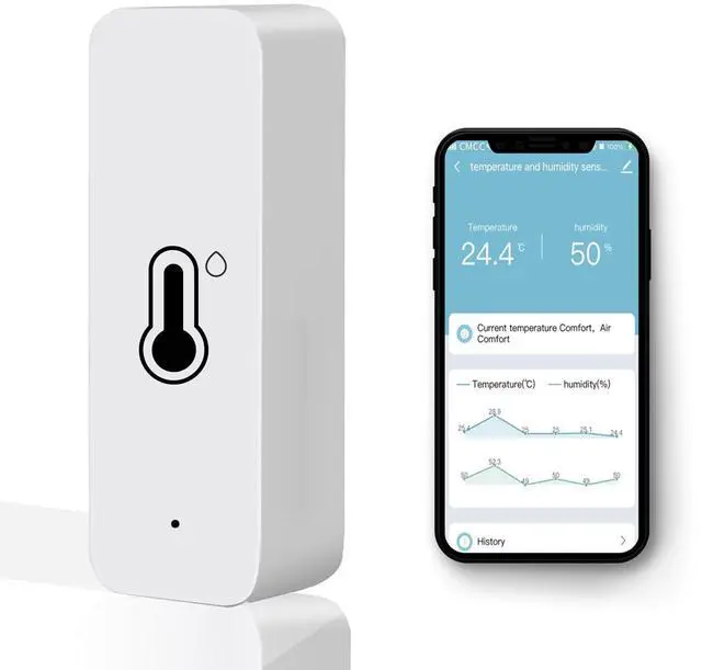 Main image of 1 pack Dohome Indoor Sensor WiFi Humidity & Temp Monitor,-4~140 Range Measure Range ,App Alerts + 2-YearData Log ,For Greenhouse/Wine Cellar/Cigar Humidor, Smart Monitoring Kit