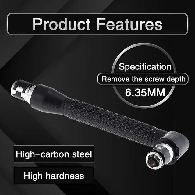 Alt view image 4 of 7 - L-shape Socket Wrench Set Screwdriver and Bit Set, 1/4-Inch Drive, L-shaped Extension Handle Double Head Hex Socket Wrench for Routine Screwdriver Bits Utility Tool