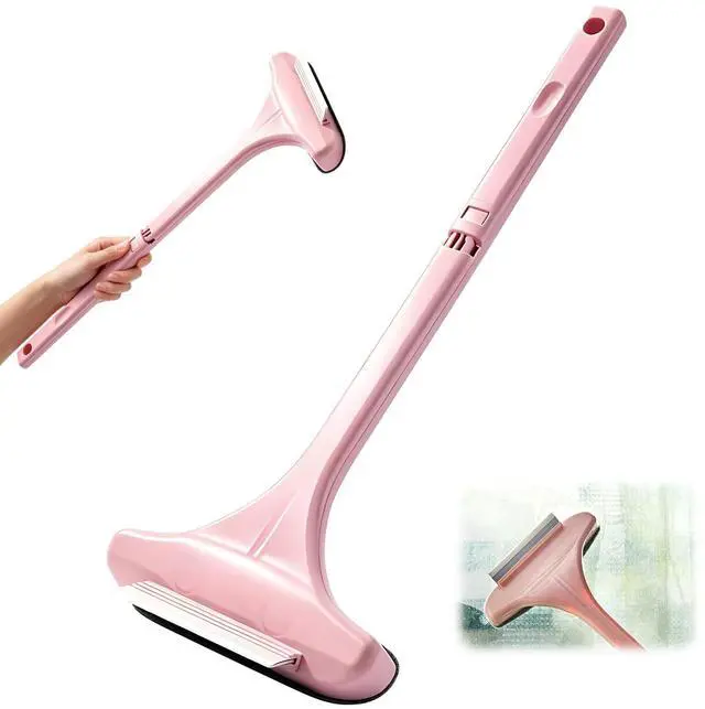 Main image of Window Screen Cleaning Brush, 2 in 1 Window Screen Cleaner Wiper, Multifunctional Mesh Cleaner Brush with Squeegee, Double Sided Wet & Dry Dual Use (Pink)