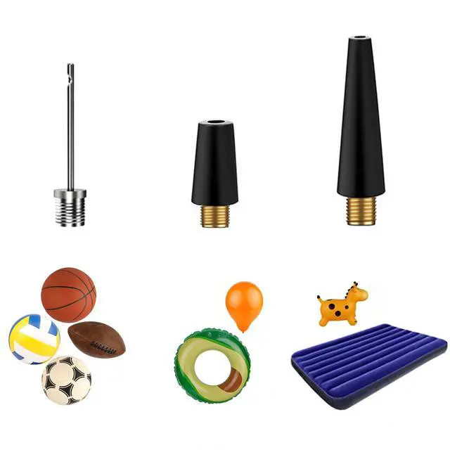 Alt view image 5 of 6 - Bicycle Valve Adapter Replacement Pump Head with Presta Schrader Dual Valves Tyre Valve Converter (AV DV SV) Tire Valve Caps Air Pump Inflator Extension Hose Ball Pump Inflation Needle Nozzle Adaptor