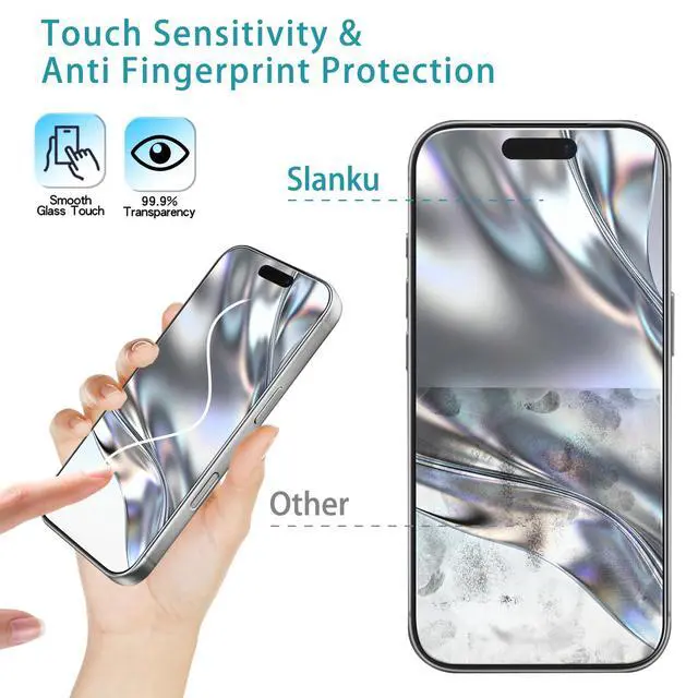 Alt view image 6 of 6 - [3 Pack for iPhone 17 Pro Screen Protector with Installation Frame, Tempered Glass, Full Coverage, Case Friendly