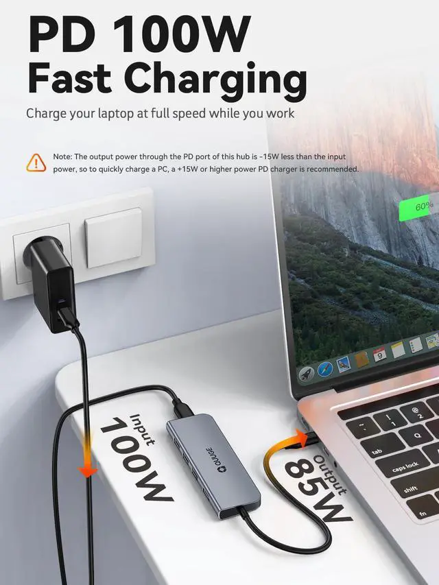 Alt view image 5 of 7 - USB C Hub, 5in1 USB C HDMI Adapter with 4K@30HZ HDMI, 100W PD, 3×USB A 3.0 Ports, Aluminum Ultra Slim Hub for Switch, MacBook Air/Pro, Galaxy S/Z/Note Series & More.