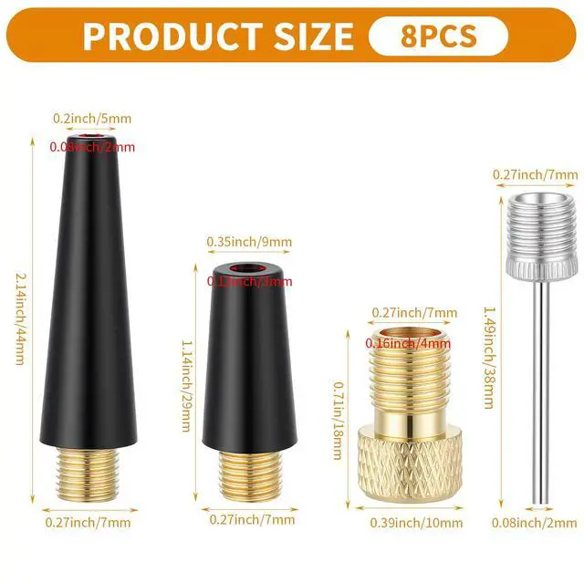 Alt view image 2 of 7 - 8Pcs Needle Inflating Ball Tire Pump, Portable Tire Inflator