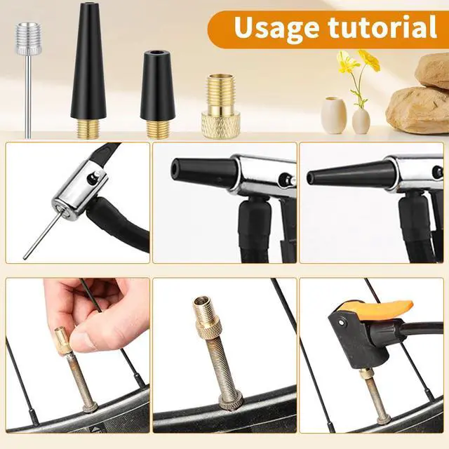 Alt view image 7 of 7 - 8Pcs Needle Inflating Ball Tire Pump, Portable Tire Inflator