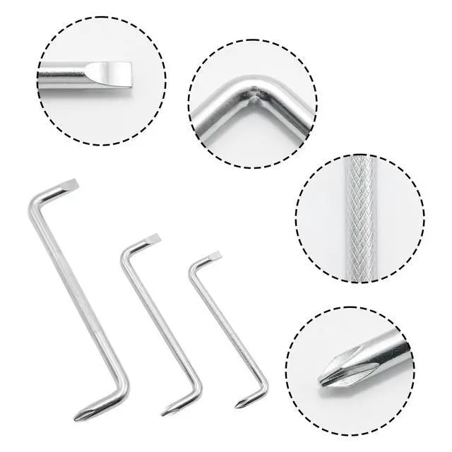Alt view image 4 of 5 - 3 Pcs Offset Screwdriver Set, 90 Degree Screwdriver with Phillips and Flat Head, Z-shaped Screw Drive for Home Use