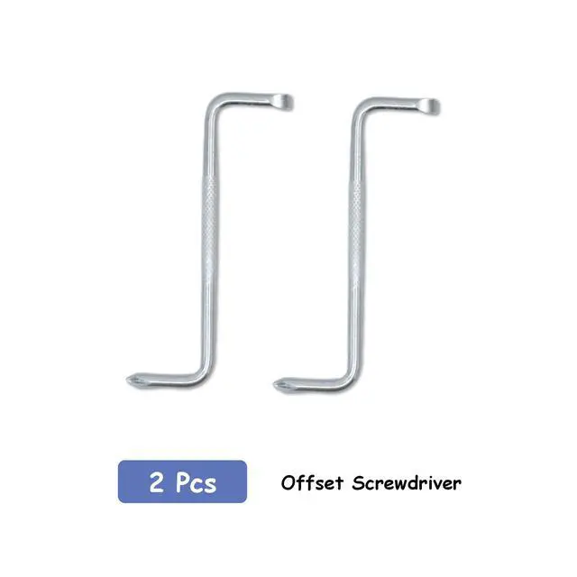 Alt view image 5 of 6 - Pack of 2 Offset Screwdriver Set, Alloy Steel Right Angle Phillips Screwdriver, 90 Degree Double Ended Head Screw Driver, Z-Type Screwdriver with Flat Head and Phillips