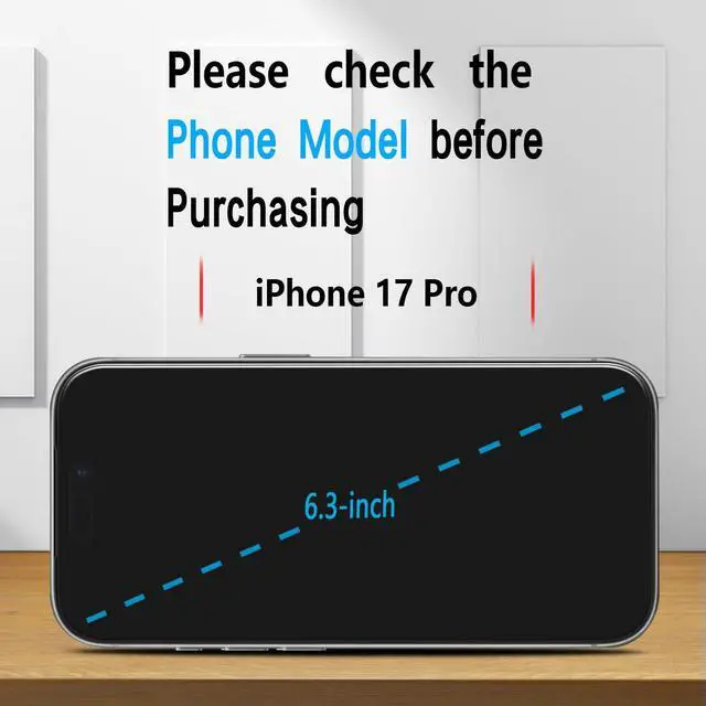 Alt view image 2 of 6 - 3 Pack for iPhone 17 Pro Screen Protector, Tempered Glass, Easy To Install, Case Friendly