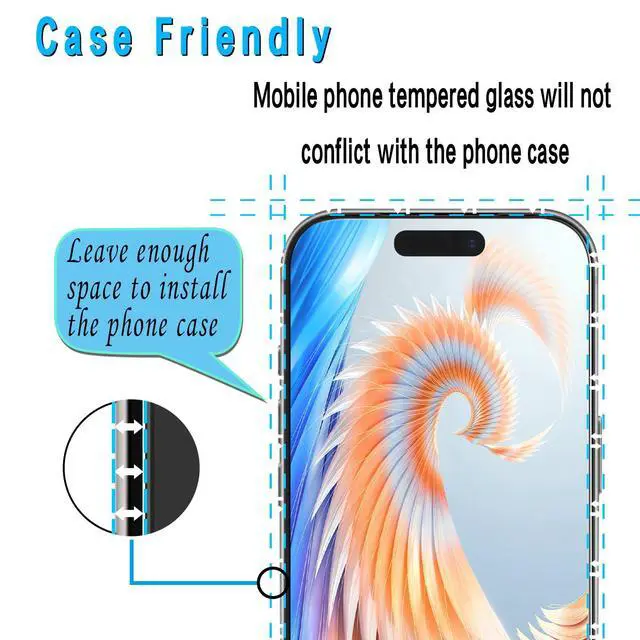 Alt view image 6 of 6 - 3 Pack for iPhone 17 Pro Screen Protector, Tempered Glass, Easy To Install, Case Friendly