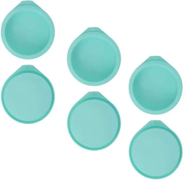 Main image of 6-Pack Silicone Cake Molds 4 Inch Round Cakes Pans Green Baking Pan Set Silicone Baking Mold DIY Rainbow Cakes and Round Resin Coaster Molds, 0.8 Inch Deep (Green)