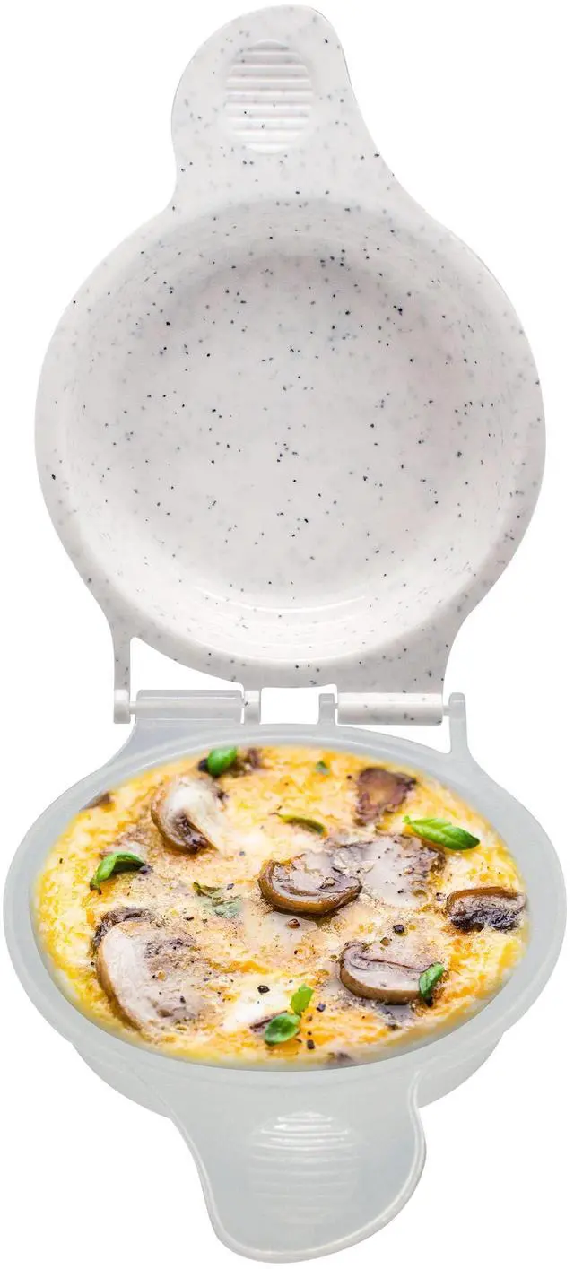 Main image of Microwave Egg Muffin Pan Quick 1-Minute Breakfast Sandwich Maker, Non-Stick, BPA-Free