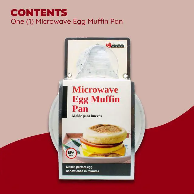 Alt view image 2 of 6 - Microwave Egg Muffin Pan Quick 1-Minute Breakfast Sandwich Maker, Non-Stick, BPA-Free