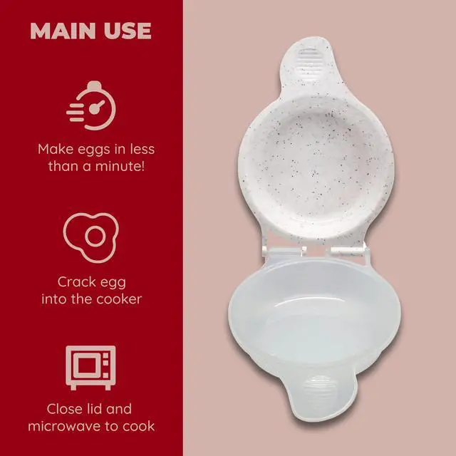 Alt view image 3 of 6 - Microwave Egg Muffin Pan Quick 1-Minute Breakfast Sandwich Maker, Non-Stick, BPA-Free