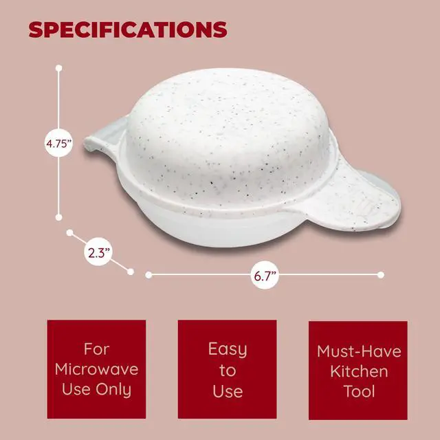 Alt view image 6 of 6 - Microwave Egg Muffin Pan Quick 1-Minute Breakfast Sandwich Maker, Non-Stick, BPA-Free