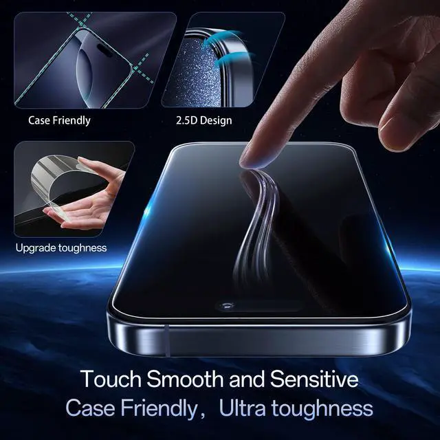 Alt view image 6 of 6 - Blue light Screen Protector for iPhone 16 Pro & 17 6.3 inch