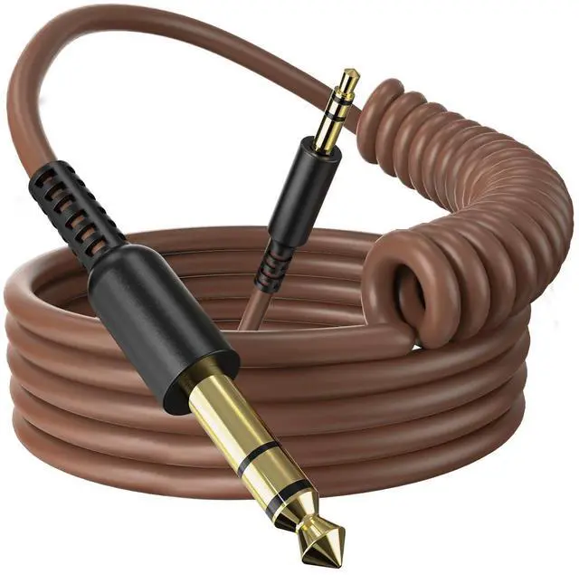 Main image of 6.35mm to 3.5mm 6.6-9.8FT Stereo Adapter Cable Compatible with AMPs, Electronic Keyboards, Mixers, Guitars and Pro10/Pro30/Pro50 Headphones of OneOdio-Brown