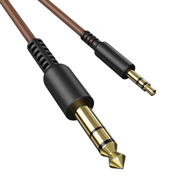 Alt view image 2 of 7 - 6.35mm to 3.5mm 6.6-9.8FT Stereo Adapter Cable Compatible with AMPs, Electronic Keyboards, Mixers, Guitars and Pro10/Pro30/Pro50 Headphones of OneOdio-Brown