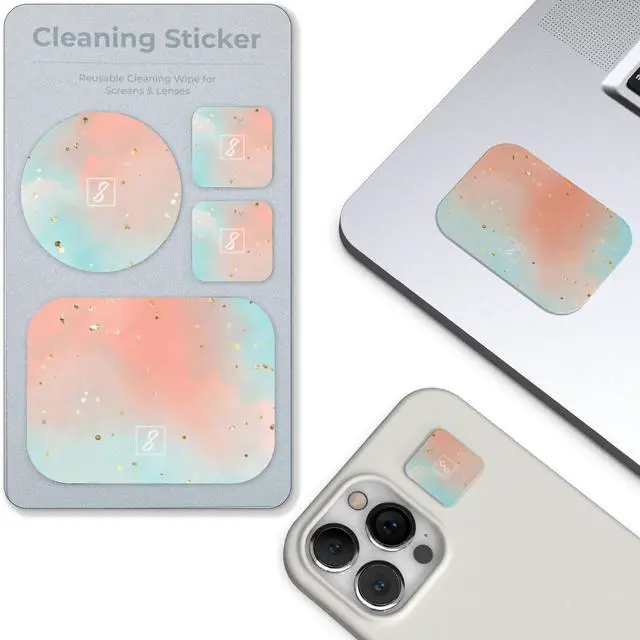 Main image of Portable Cleaning Sticker Pad Reusable Screen Cleaner Wipes Lens Cleaner Wipes for Phone iPad Car Touch Screen Display MacBook Computer Laptop Camera Lens Electronic TV Monitor - 1PK (4PCS)