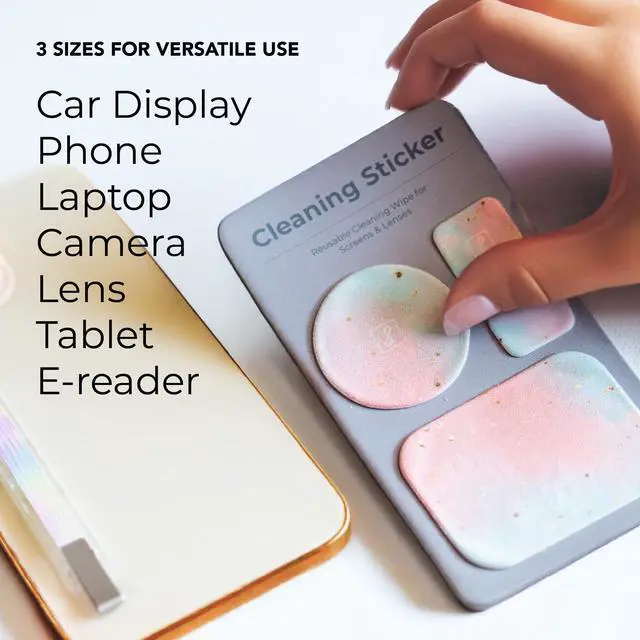 Alt view image 6 of 7 - Portable Cleaning Sticker Pad Reusable Screen Cleaner Wipes Lens Cleaner Wipes for Phone iPad Car Touch Screen Display MacBook Computer Laptop Camera Lens Electronic TV Monitor - 1PK (4PCS)