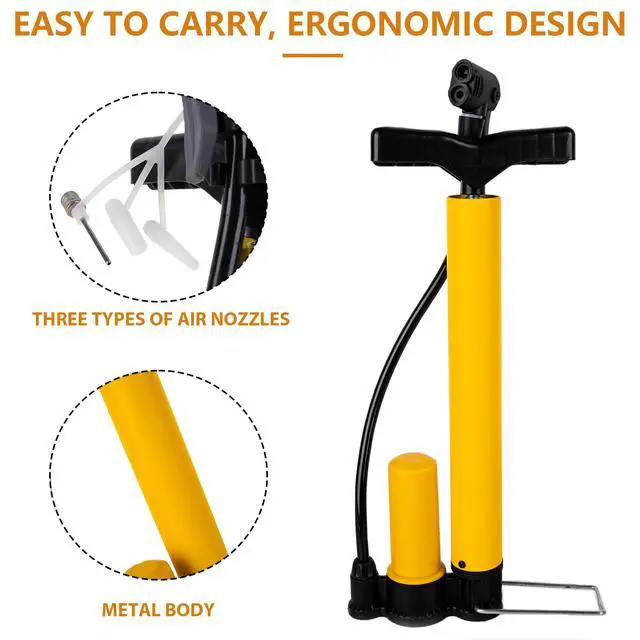 Alt view image 3 of 5 - Mini Bike Pump, Small Bicycle Pump Portable with Presta & Schrader Valve, Lightweight Aluminum Tire Inflator with Mount Kit & Needle for Road, Mountain, Hybrid Bikes, Balls & Inflatables