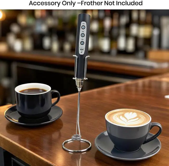 Alt view image 3 of 3 - Frother Stand Compatible with Colarlemo Frother Wand Handheld Coffee Foam Maker, Stainless Steel Stand