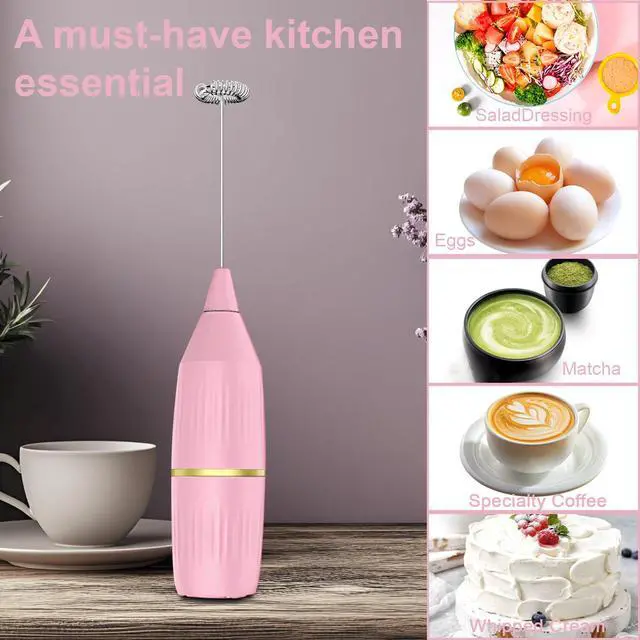Alt view image 5 of 6 - Handheld Milk Frother Wand, Pink | For Coffee, For Matcha, For Latte & Cappuccino, For Hot Chocolate & Egg