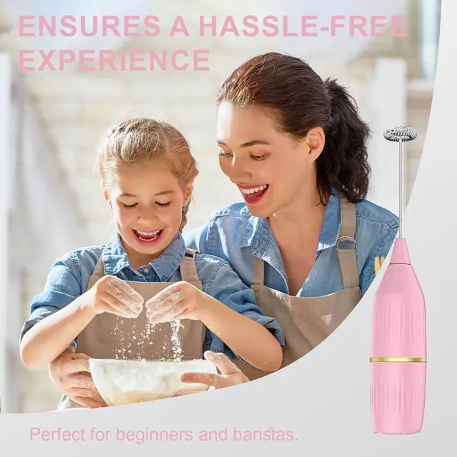 Alt view image 4 of 6 - Handheld Milk Frother Wand, Pink | For Coffee, For Matcha, For Latte & Cappuccino, For Hot Chocolate & Egg