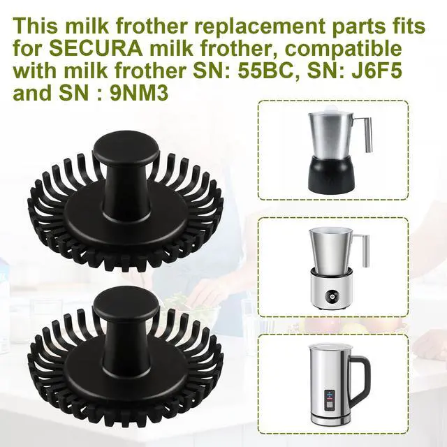 Alt view image 6 of 7 - F280R Replacement Whisks for Secura 4-IN-1 Electric Milk Frother-2Ps Black