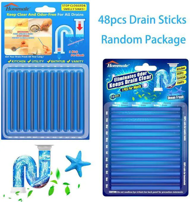 Alt view image 6 of 6 - Drain Sticks Drain Cleaner Sticks Drains Cleaner Disposal Stick Enzyme for Odor Clogs Remover Sink Septic Stick for Drains As Seen On TV