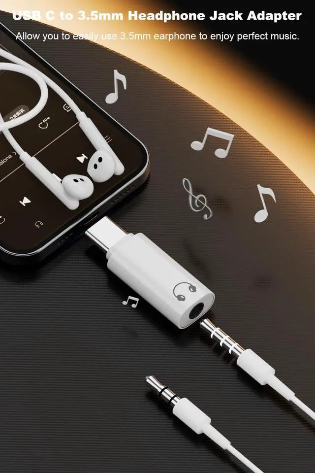 Alt view image 2 of 6 - USB C to Lightning Headphone Adapter, USB C to 3.5mm Audio Adapter