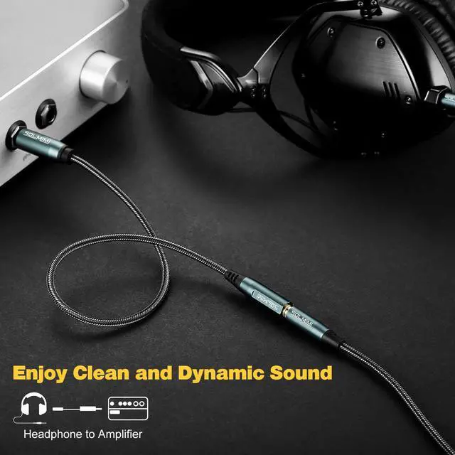 Alt view image 2 of 6 - 1/4 to 1/8 Headphone Adapter, 4 Feet 6.35mm Male to 3.5mm Female TRS Stereo Audio Jack Adapter Cable for Mixer Guitar Amp Piano Keyboard Amplifier Headphone Speaker (4Ft/1.2M)