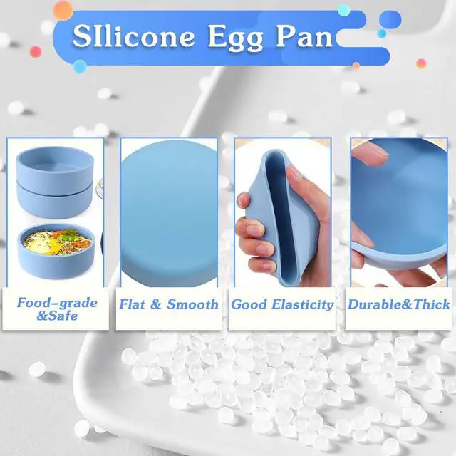 Alt view image 3 of 7 - 3Pcs Silicone Egg Molds for Air Fryer & Microwave Reusable Individual Egg Bite Maker, BPA Free & Dishwasher Safe, Perfect for Keto Breakfast, Meal Prep & Egg Bites (Blue)