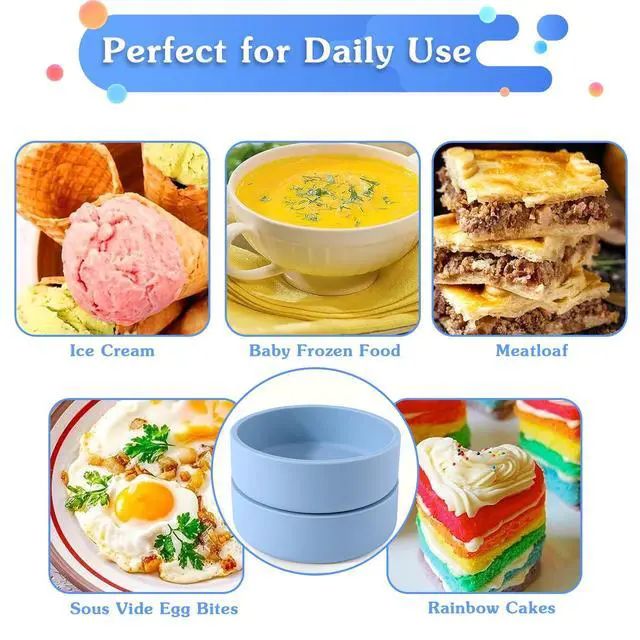Alt view image 6 of 7 - 3Pcs Silicone Egg Molds for Air Fryer & Microwave Reusable Individual Egg Bite Maker, BPA Free & Dishwasher Safe, Perfect for Keto Breakfast, Meal Prep & Egg Bites (Blue)