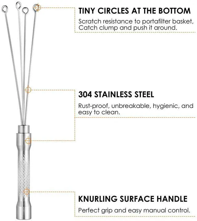 Alt view image 2 of 7 - Stainless Steel Mini WDT Espresso Distribution Tool