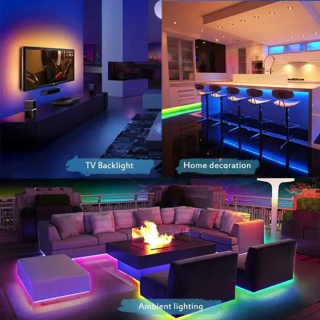 Alt view image 7 of 7 - WS2812B LED Strip, 5mm Width Super Narrow RGB Addressable Light Strip 6.6ft 120 LEDs Programmable Dream Color Digital Pixel Rope Light 5V for Home Theater Bedroom Bar Decor