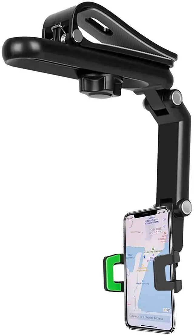 Main image of Sun Visor Car Phone Holder, 360° Rearview Phone Holder for Car Sun Visor, Retractable Car Phone Mount Compatible with iPhone/Android/Samsung