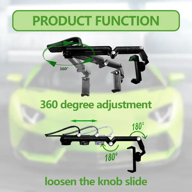 Alt view image 6 of 7 - Sun Visor Car Phone Holder, 360° Rearview Phone Holder for Car Sun Visor, Retractable Car Phone Mount Compatible with iPhone/Android/Samsung