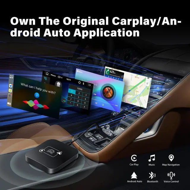 Alt view image 4 of 7 - Wireless CarPlay Adapter 2 IN 1 Plug and Play Wired to Wireless Car Play Adapter Android Auto Dongle, Aux Compatible All Car Models Smart Carplay Box Support iPhone 6+/iOS 10+/Android 11.0+