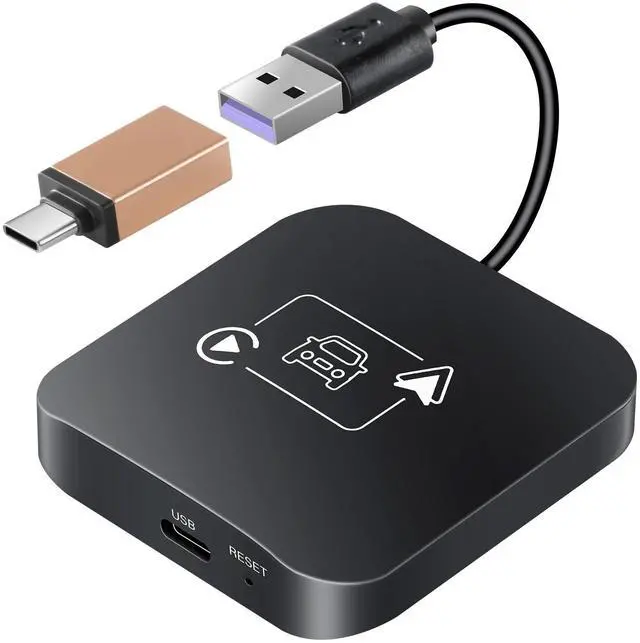 Main image of Wireless CarPlay Adapter 2 IN 1 Plug and Play Wired to Wireless Car Play Adapter Android Auto Dongle, Aux Compatible All Car Models Smart Carplay Box Support iPhone 6+/iOS 10+/Android 11.0+