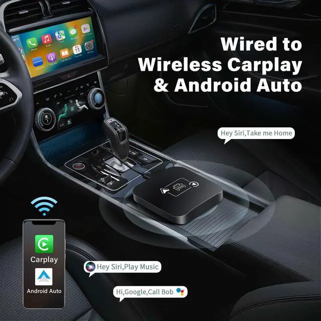Alt view image 3 of 7 - Wireless CarPlay Adapter 2 IN 1 Plug and Play Wired to Wireless Car Play Adapter Android Auto Dongle, Aux Compatible All Car Models Smart Carplay Box Support iPhone 6+/iOS 10+/Android 11.0+