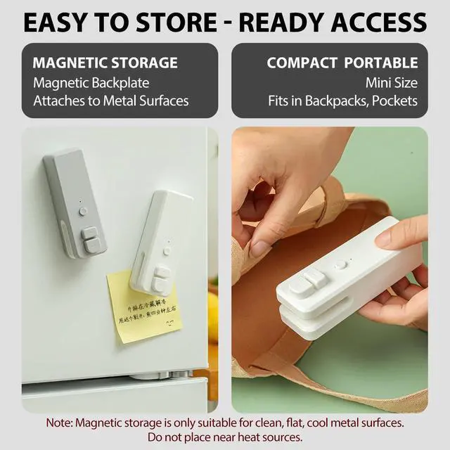 Alt view image 6 of 7 - Bag Sealer 2 in 1 Mini Bag Sealer Heat Sealer and Cutter Rechargeable Chip Bag Sealer for Snacks Lithium battery bag resealer for chip bags portable sealer kitchen food packaging seal